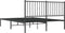 vidaXL - Bedframe - met - hoofdbord - metaal - zwart - 135x190 - cm