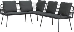 vidaXL - L-vormige - Sofa - Zwart - 231x173x78 - cm - Poly - Rattan