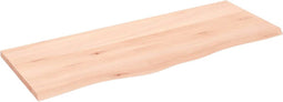 vidaXL - Tafelblad - 100x40x2 - cm - onbehandeld - massief - eikenhout