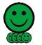 Magneet smiley 50mm emotie blij groen