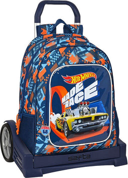 Schoolrugzak met Wielen Hot Wheels Speed club Oranje (32 x 42 x 14 cm)