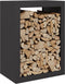 vidaXL Haardhoutrek - 60x40x80 cm - staal - zwart