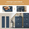 SoBuy FSR78-B - Schoenenkast - 2 kleppen 4 planken - Blauw 54x82x24cm