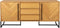 Dutchbone Class - Dressoir - 180 x 45 x 80 cm - Visgraatpatroon - Naturel Acaciahout & MDF - Messing Look Onderstel