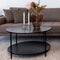 House Nordic Salontafel Metaal Zwart - Rond - Ø80cm - Spaanplaat - Tafel Vita