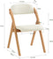 SoBuy FST92-W - Houten Klapstoel - Gestoffeerd Zitkussen - Natuur/Wit 47.5x77x59 cm