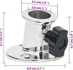 Biminibasis2 st voor 26 mm buis rond roestvrij staal