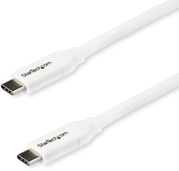 Startech.com USB-C naar USB-C kabel - 5A/100W Power Delivery - 2 m USB 2.0 - Wit