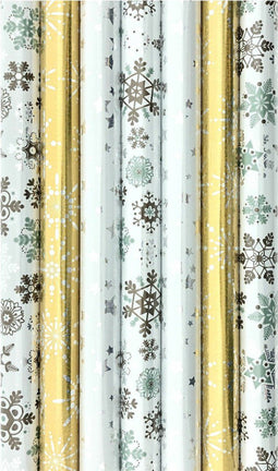 Benza Holografisch cadeaupapier - Kerstpapier 200 x 70 cm - 7 rollen (7 stuks)
