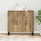 vidaXL - Dressoir - met - 3 - Deuren - Artisan - Eikenhout - 90x34x80 - cm - Gelaagd - Hout
