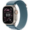Apple Watch Ultra 3 - GPS + Cellular - 49 mm - Natuurlijke titanium kast - Lichtblauwe Alpine Loop (Medium)
