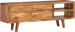 vidaXL - Tv-meubel - met - bewerkte - deuren - 117x30x40 - cm - massief - acaciahout