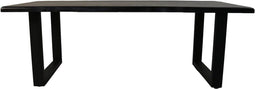 HSM Collection Eettafel Rechthoekig U-poot 220cm Zwart Acaciahout/Metaal