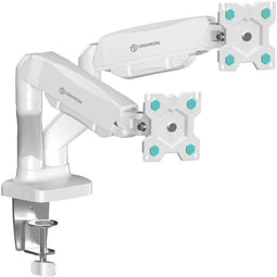 ONKRON G-160-W - Draaibare en kantelbare bureauhouder voor 2 monitoren 13-32 inch max 8 kg - Wit