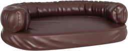 vidaXL - Hondenmand - met - ergonomisch - schuim - 75x53 - cm - kunstleer - bruin