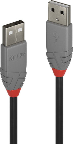 Lindy 36694 - USB-kabel 2.0 - 3.00 m - Grijs Zwart