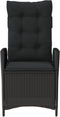 vidaXL - Tuinstoelen - 2 - st - verstelbaar - met - kussens - poly - rattan - zwart