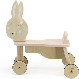 Trixie Houten Fiets met 4 wielen - Mrs. Rabbit - Loopfiets voor Peuter - FSC Hout - Stimuleert Balans en Grove Motoriek