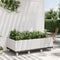 vidaXL - Plantenbak - met - wielen - 150x80x54 - cm - polypropeen - wit