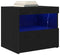 vidaXL - Nachtkastje - met - LED-verlichting - Zwart - Eiken - 50x40x45 - cm