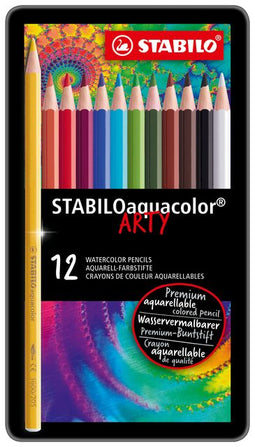 STABILO Aquacolor - Premium Aquarel Kleurpotlood - Metalen Etui Met 12 Kleuren