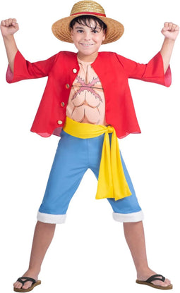 VIVING COSTUMES / JUINSA - Luffy One Piece kinderkostuum - 10-12 jaar