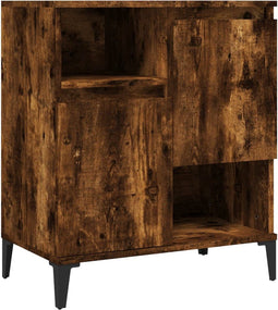vidaXL - Dressoir - 60x35x70 - cm - bewerkt - hout - gerookt - eikenkleurig