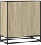 vidaXL - Dressoir - 68x35x76 - cm - bewerkt - hout - en - metaal - sonoma - eikenkleur