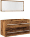 vidaXL - 2-delige - Badkamermeubelset - bewerkt - hout - oud - houtkleurig