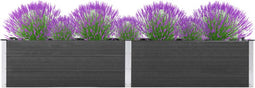 vidaXL - Plantenbak - verhoogd - 300x50x54 - cm - HKC - grijs