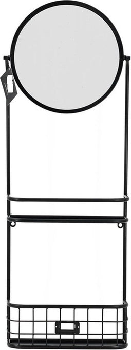 Wandrek industrieel metaal met spiegel 95 cm