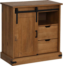 vidaXL - Dressoir - HALDEN - met - schuifdeur - 80x40x80 - cm - massief - hout