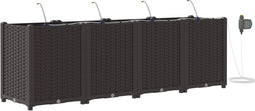 vidaXL - Tuinplanters - met - Waterirrigatiesysteem - 4 - stuks - Bruin