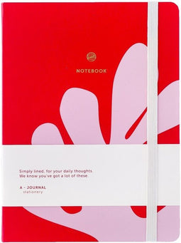 A Journal - Notitieboek A5 Arty roze/rood A Journal lijn | 6 stuks