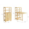SoBuy Max - Opklapbare eettafel - Zijplank 4 niveaus - 126 x 60 x 98 cm - Naturel