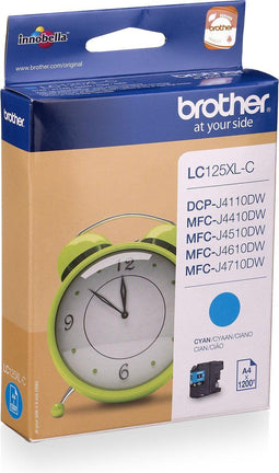 Brother LC125XLC - Inktcartridge - Hoge Capaciteit 1200 Paginas - Cyaan