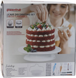 Löwenthal Taartplateau Draaibaar - Luxe 73 delige set - Ø 28cm - Incl. 11 Spuitzakken met 48 Spuitmondjes - 5 Spatels