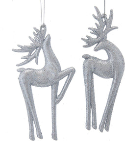Ornament White & Silver kunststof h19 cm