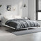 vidaXL - Bedframe - LED - massief - hout - wit - 140x190 - cm
