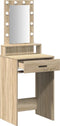 vidaXL - Kaptafel - met - LED-verlichting - - - Sonoma - Eik - - - 50x41x140 - cm