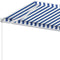 vidaXL - Luifel - vrijstaand - handmatig - uittrekbaar - 350x250 - cm - blauw - en - wit