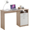FMD Bureau met 1 lade 123x50x76,5 cm eikenkleurig en wit