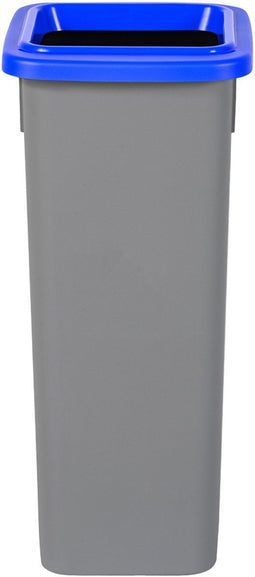 Plafor Fit Bin, Prullenbak voor afvalscheiding - 20L – Grijs/Blauw - met 5 gratis stickers – recycle – afvalbak - vuilnisbak – afvalemmer – afvalscheiding – vuilnisemmer – sorteerafvalemmer – recycling – hygiënisch - kantoor - keuken