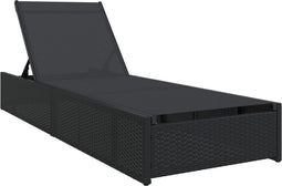 vidaXL - Ligbed - Zwart - 60x200x27 - cm - Poly - Rattan