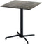 X Cross Terrastafel Zwart Frame + Galaxy Marble HPL 70x70 cm - Essentials 110031577 - Horeca & Professioneel
