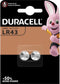 Duracell LR43 - Knoopcel batterij - 1,5 Volt - 18 gr