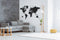 MiMi Innovations® Luxe Houten Wereldkaart - Muurdecoratie - True Puzzel met Landnamen - 150x90 cm/59.1x35.4 inch - Zwart
