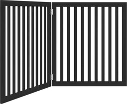 vidaXL - Hondenhek - inklapbaar - 2 - panelen - 160 - cm - populierenhout - zwart