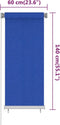 vidaXL - Rolgordijn - voor - buiten - 60x140 - cm - HDPE - blauw
