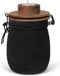Senza Waxinehouder pot met Houten Deksel Zwart